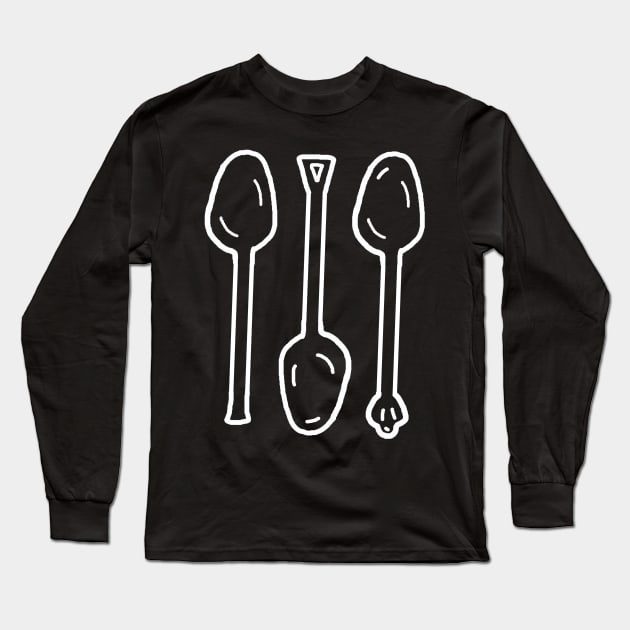 Spoons White Long Sleeve T-Shirt by PelicanAndWolf